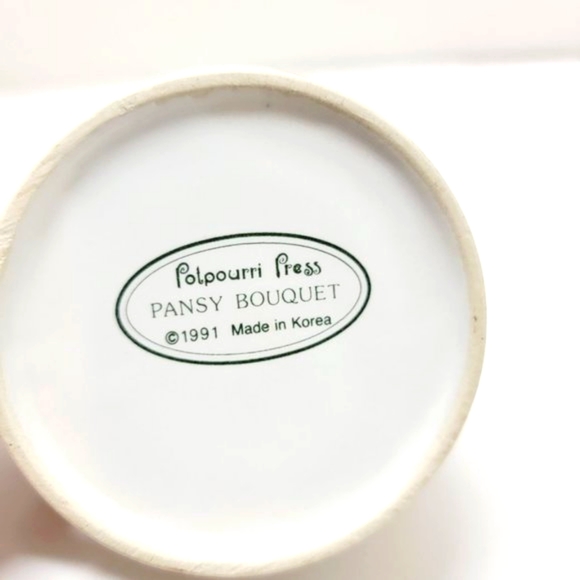 Vintage 1991 Polpourri Press  Pansy Bouquet Christina Flower Mug Unused - Picture 5 of 8